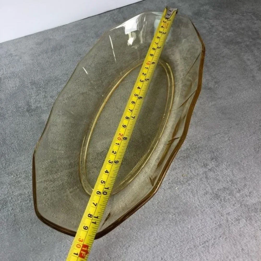 Vintage Fostoria Fairfax Yellow Glass Oval Serving Dish